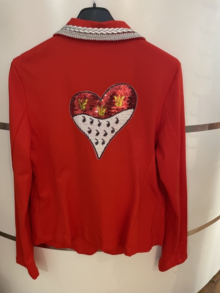 Karneval Jacke Damen Karnevalskostüm Uniform Garde Fasching Rot kurz